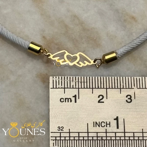 دستبند قلب و بال فرشته طلا لیزری